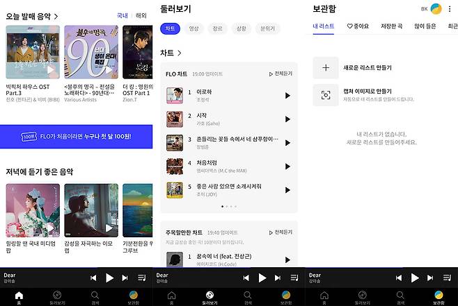 플로의 서비스 구성. 직관적인 요소가 묻어 있다.