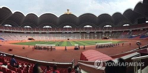 세계에서 가장 큰 경기장에 선정된 북한 능라도 5월1일 경기장. 연합뉴스 제공