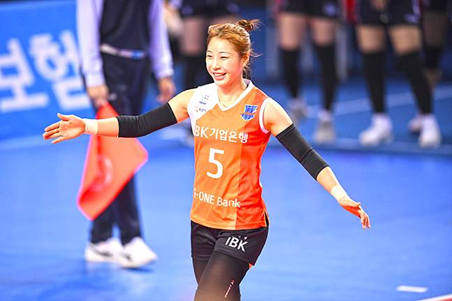 리베로 박상미가 기업은행으로 이적한 세터 조송화의 FA 보상선수로 흥국생명에 지명됐다. 사진=한국배구연맹 제공
