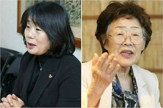 더불어시민당 윤미향 당선인(왼쪽), 이용수 할머니(사진=연합뉴스)