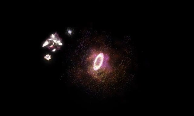 두 은하의 충돌로 생긴 특이한 모양의 반지 은하가 발견됐다. (사진=James Josephides/Swinburne Astronomy Productions)
