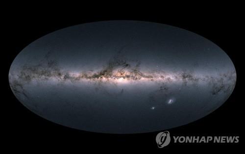 가이아 위성이 포착한 우리은하와 인근 위성 은하 자료 사진