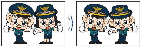 포돌이·포순이 개정 전(왼쪽)과 후./경찰청 제공