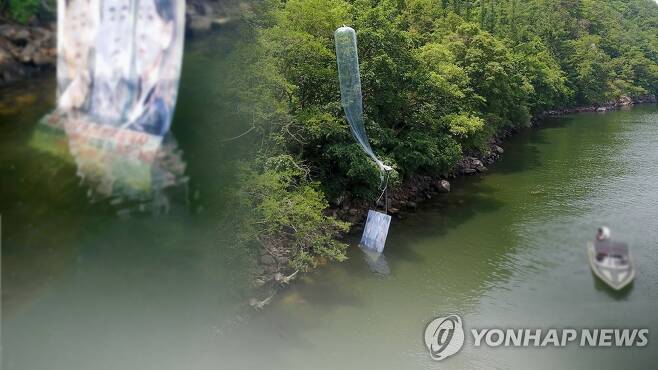 탈북민단체, 대북전단 살포…일부 홍천서 발견 (CG) [연합뉴스TV 제공]