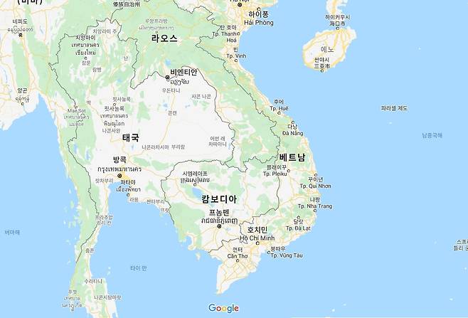 베트남·캄보디아·라오스 "85일 이상 코로나 '0'" [구글 지도 캡처. 재판매 및 DB 금지]