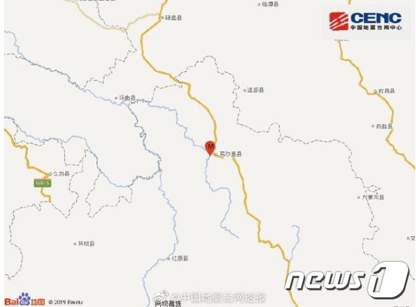 (서울=뉴스1) 윤다혜 기자 = 12일 오후 3시3분(현지시간) 중국 쓰촨(四川)성 아바(阿坝)주 뤄얼가이(若尔盖)현에서 리히터 규모 4.0 지진이 발생했다. 출처-중국지진대망 갈무리© 뉴스1