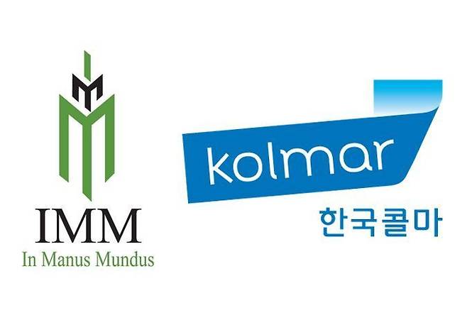 Logos of IMM (left) and Kolmar Korea