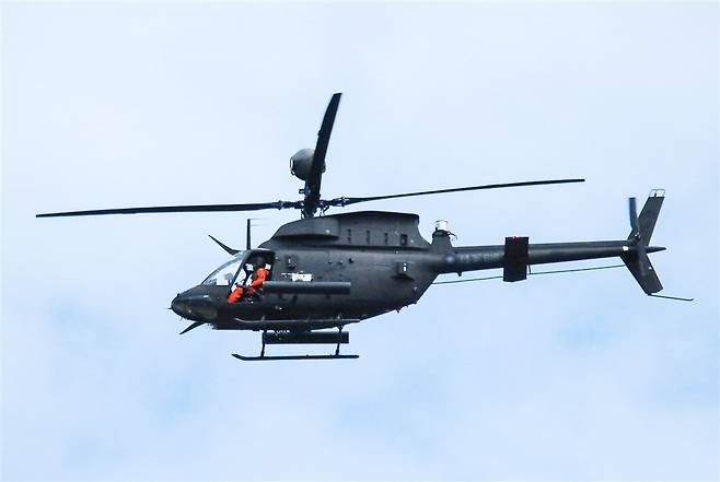추락 사고가 난 대만군 OH-58D 헬기 [대만 중앙통신사 홈페이지. 재판매 및 DB 금지]