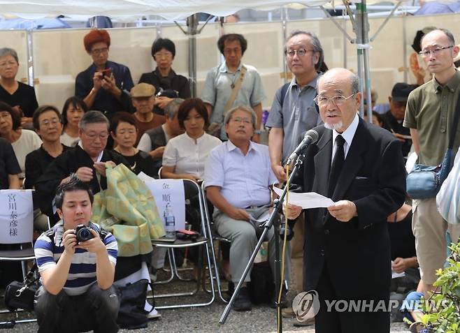 작년 간토대학살 조선인 희생자 추도식 [도쿄=연합뉴스 자료사진] 2019.9.1