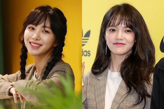 걸그룹 AOA 출신 배우 권민아(왼쪽), AOA 리더 지민. 연합뉴스