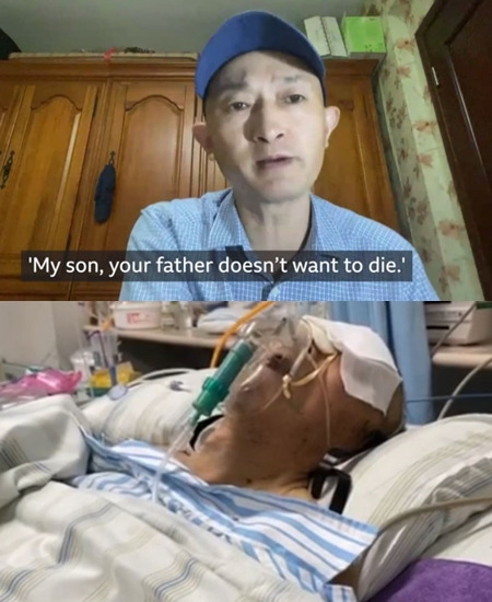 중국 광둥성 선전에 사는 장하이씨가 지난 1월 코로나19에 감염된 아버지가 사망한 것에 대해 코로나19 실태를 은폐한 중국 정부 책임이라면서 우한시와 병원에 공식 사과와 손해 배상을 요구하는 소송을 냈다. 영국 BBC 보도화면 캡처