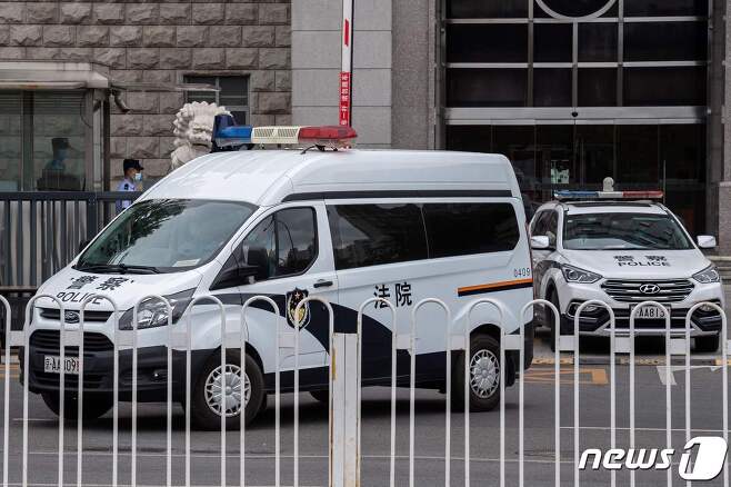 중국 경찰 차량. <자료사진> © AFP=뉴스1