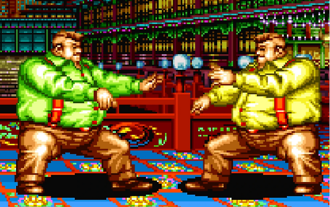 (화면을 꽉 채우는 뚱땡이 두 캐릭터)