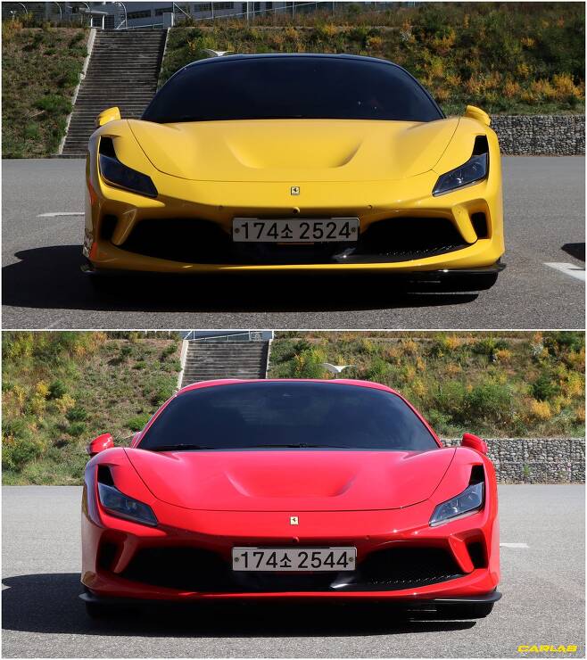 F8 트리뷰토(노랑)와 F8 스파이더(빨강)