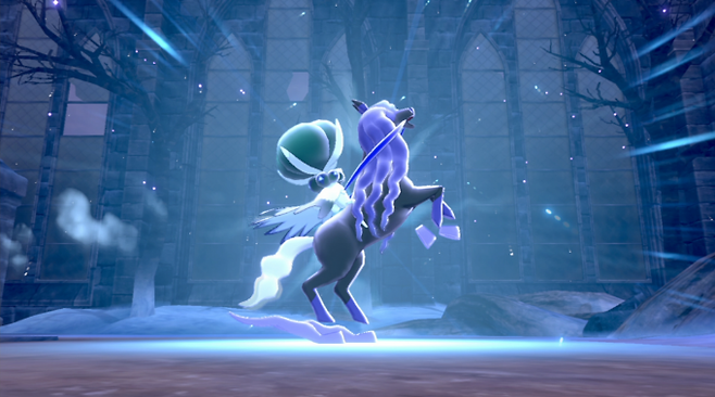 ▲'레이스포스(고스트타입)'과 합체한 '버드렉스'.