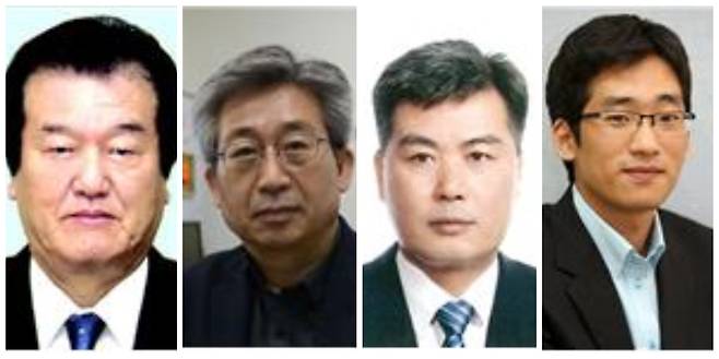 제19회 인천언론상 수상자로 선정된 장사인 전 인천일보 사장(사진 왼쪽부터) 이충환 경인일보 객원논설위원/언론학박사(경인교대 미디어리터러시연구소), 인치동 기호일보 선임기자, 노승환 MBN 인천주재 기자.