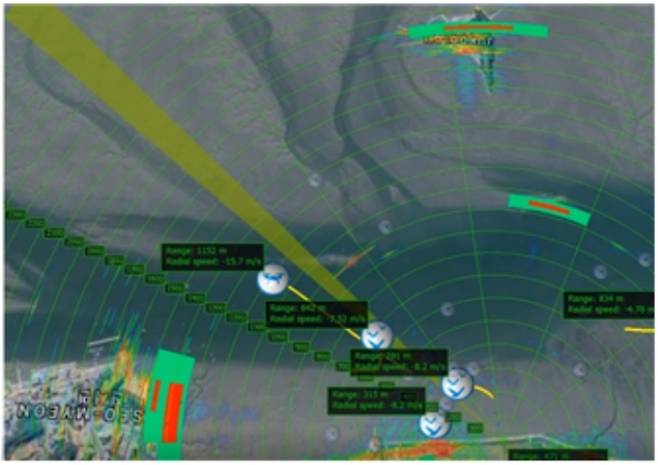 드론탐지 레이더 화면 캡처