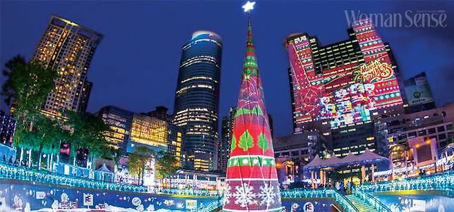 신타이베이시에서 열리고 있는 크리스마스 랜드 행사 모습.