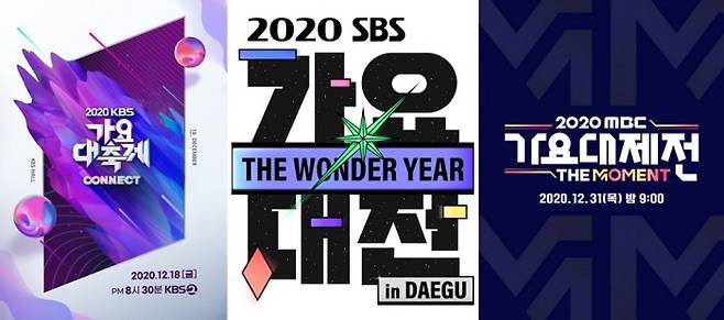 코로나19 확산 추세로 인한 사전녹화로 진행된 연말 시상식과 가요 축제는 시청자들의 큰 호응을 받지 못했다. 사진 각 방송사