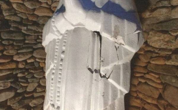 파손된 마리아상. 사진=부산경찰청