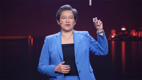 리사 수 AMD CEO가 12일(미국 현지시간) 진행된 CES 2021 기조연설에서 노트북용 라이젠 5000 시리즈 프로세서를 공개하고 있다.  [사진 제공 = CES 2021]