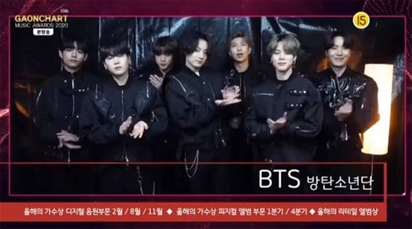 방탄소년단 6관왕 / 사진 = 해당 영상 캡처