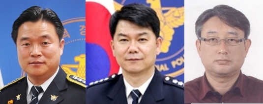 ▲왼쪽부터 김항곤 자치경찰부장, 최기영 수사부장, 김홍근 공공안전부장.