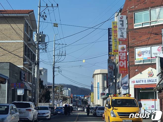 올해 지중화사업 대상지로 선정된 충북 영동군 영동읍 계산리 일대. (영동군 제공)© 뉴스1