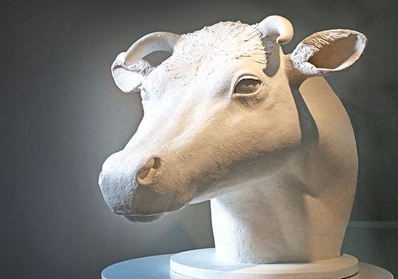 The head of a cow sculpture Joo created measures about one meter (3.28 feet) wide and 90 centimeters high. It will be on display at Space Sinseon, an art gallery located in Itaewon of central Seoul's Yongsan District. [PARK SANG-MOON]