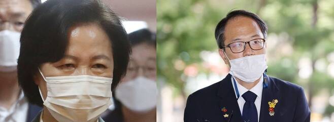 추미애(왼쪽) 법무장관과 박주민 민주당 의원/연합뉴스