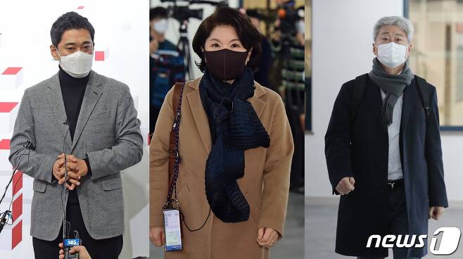 오신환 전 국민의힘 의원(왼쪽부터), 조은희 서초구청장, 김근식 경남대 교수. © 뉴스1