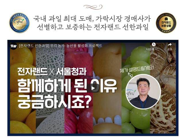 전자랜드가 25일 선보인 '선한과일' 기획전 소개 영상. 전자랜드는 가락시장 도매시장법인 서울청과와 함께 설 과일선물세트를 판매한다. 전자랜드 홈페이지 캡처