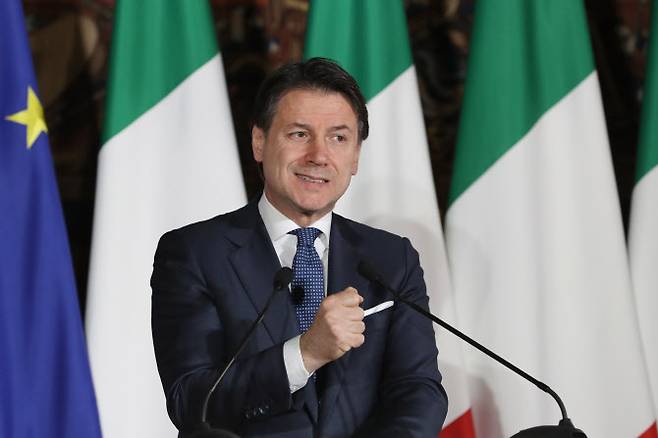 주세페 콘테 이탈리아 총리의 모습(사진=AFP)