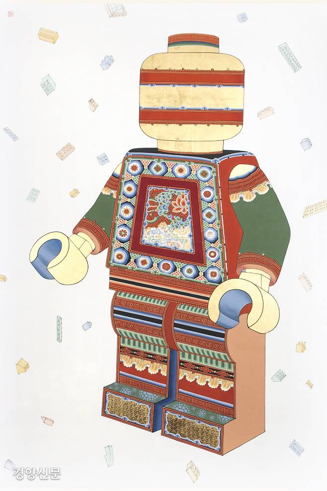 황두현의 ‘Dharma Figure 1’(면에 채색). 무우수갤러리 제공