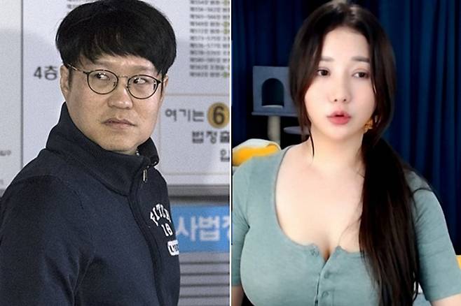 윤서인(왼쪽)과 BJ감동란. 연합뉴스·아프리카TV 캡처