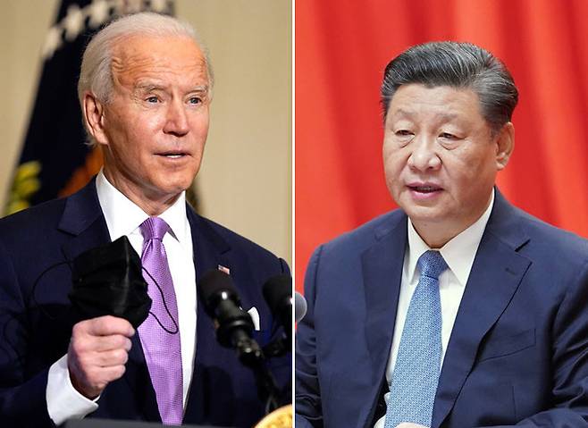 조 바이든 미국 대통령(왼쪽)과 시진핑 중국 국가주석. 연합뉴스