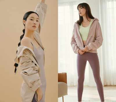 삼성물산 패션부문 구호의 첫 요가웨어(왼쪽)와 탑텐 애슬레저웨어 ‘밸런스’의 뉴컬렉션. 각사 제공