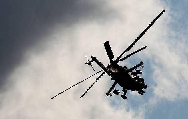 러시아 Mi-35 공격용 헬기 [타스=연합뉴스 자료사진]