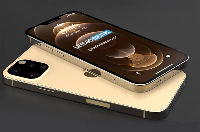 애플 스마트폰 ‘아이폰13’(가칭) 예상 렌더링. 네덜란드 IT매체 레츠고디지털 홈페이지 캡처
