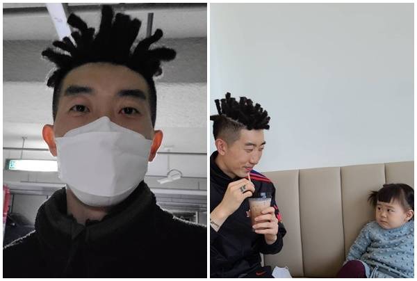 조현우가 파격적인 레게 머리로 변신하자 딸이 쉽게 다가가지 못했다. /사진=조현우 인스타그램 캡처