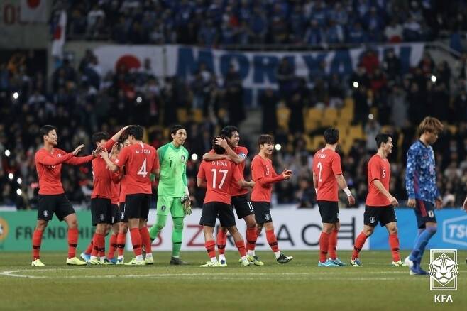 한국과 일본은 2019년 동아시안컵 최종전에서 만나 한국이 1-0으로 이겼다.(대한축구협회 제공)© 뉴스1