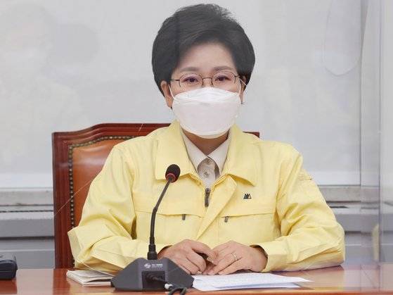 더불어민주당 양향자 최고위원이 지난 1월 27일 오전 국회에서 열린 최고위원회의에 참석하고 있다. 오종택 기자