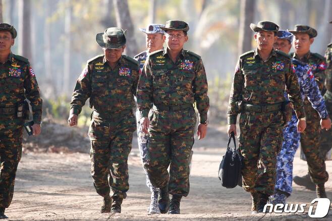민 아웅 흘라잉 미얀마군 최고사령관. © AFP=뉴스1