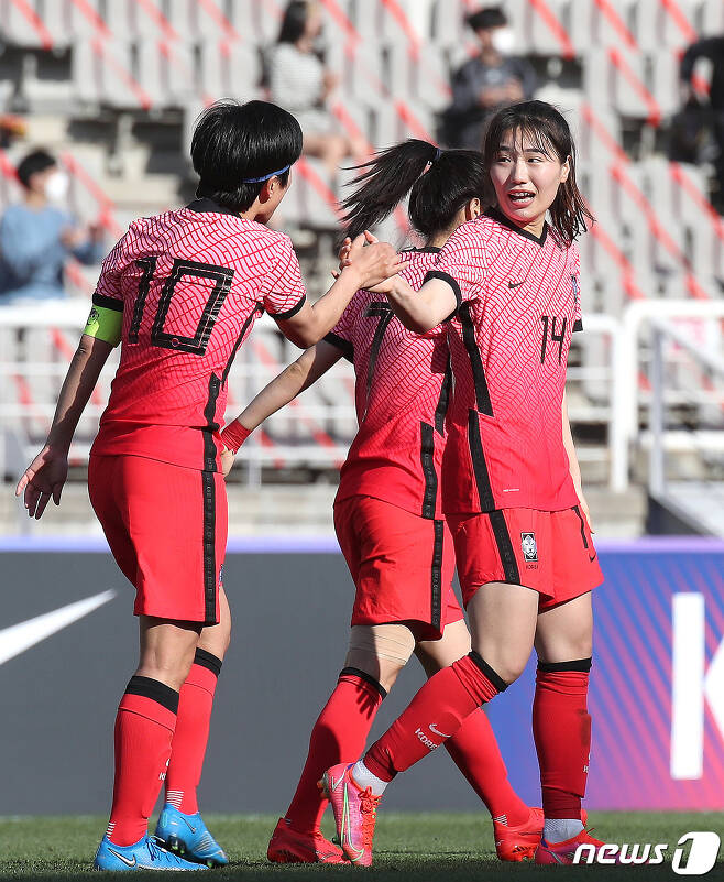 한국 여자축구 세계랭킹 19위를 기록했다. © News1 임세영 기자