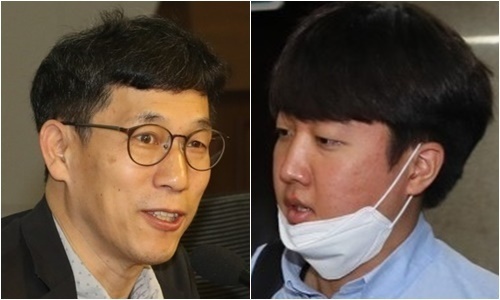 진중권 전 동양대 교수(왼쪽)와 이준석 전 국민의힘 최고위원. 연합뉴스