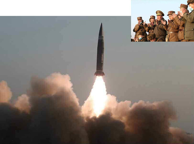 3월 26일 북한 노동당 기관지 노동신문은 전날 미사일 발사 소식을 보도했다. [노동신문]