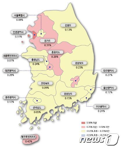 시·도별 아파트 매매가격지수.(한국부동산원 제공)© 뉴스1