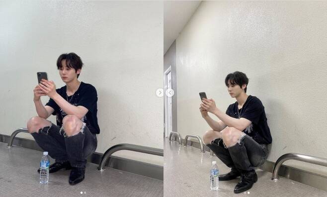 NUEST Hwang Min-hyun captivated Eye-catching by revealing the charm of visual Southern gods.Hwang Min-hyun posted two photos on his Instagram on the 1st with an article entitled Thank you.In the photo, Hwang Min-hyun is sitting in the hallway staring at cellphone.Showing her chic yet casual charm in a black T-shirt and ripped jeans, Hwang Min-hyun is a sparkling sculpture-like visual even in everyday life.The netizens responded that they were too cool, congratulations on the first place and the appearance of the phone is also handsome.Meanwhile, NUEST, which released its second album Romanticize on the 19th of last month, topped the KBS2 Music Bank, which was broadcast on the 30th, with its title song INSIDE OUT.