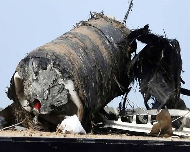 미국 민간 우주항공업체 '스페이스X'의 로켓 잔해(출처=중국 포털 왕이)