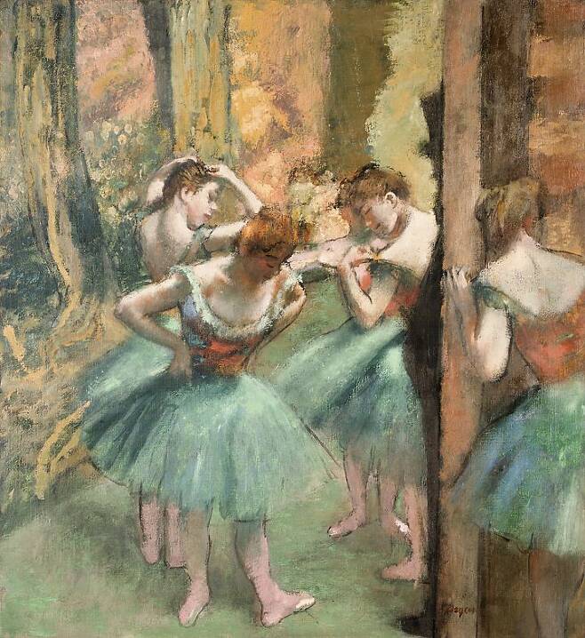 출처: <댄서 Dancer, Pink and Green> / 82.2x75.6 / Oil on                    canvas /1890 BY 에드가 드가, 메트로폴리탄 미술관